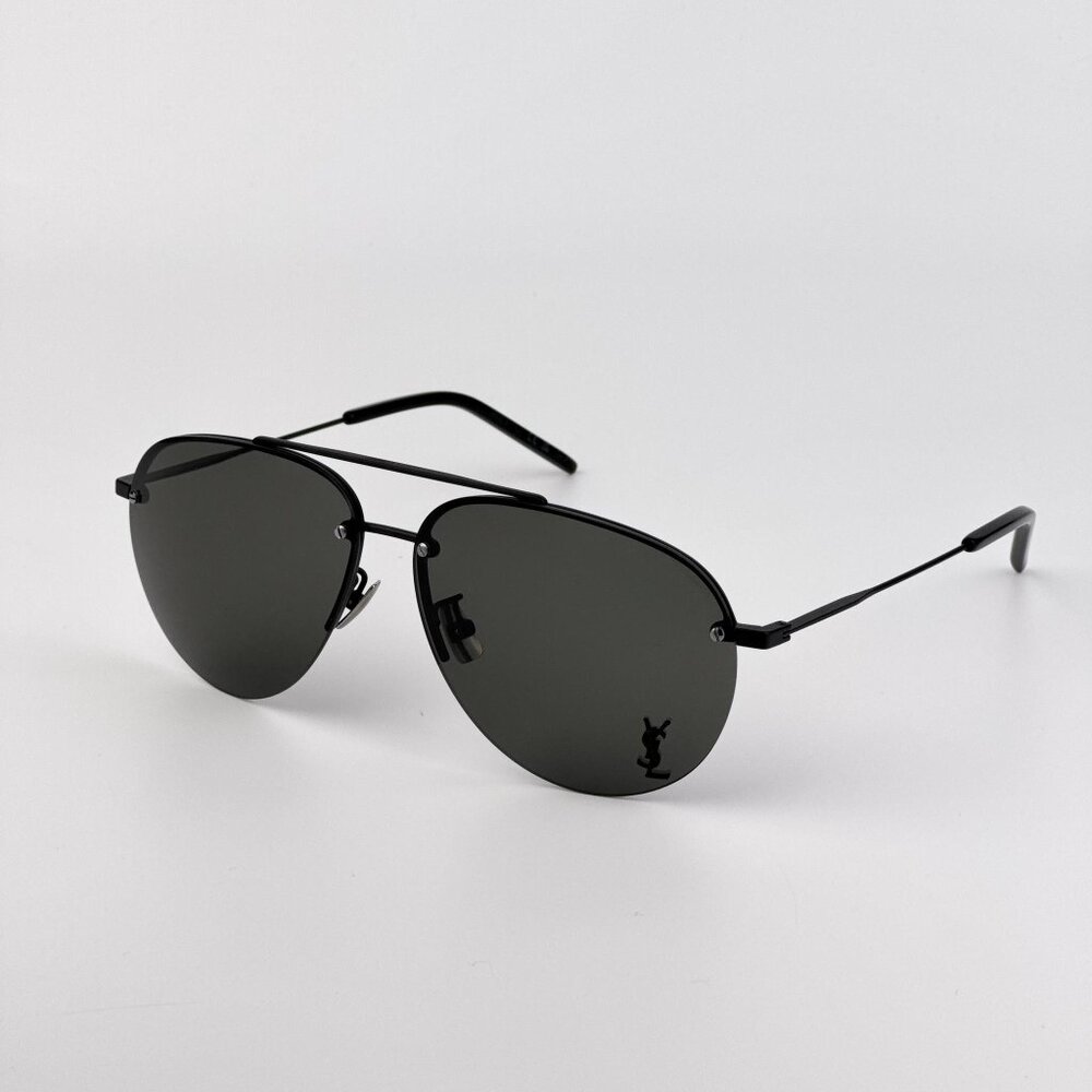 Saint Laurent CLASSIC 11/F M Pilot Sunglasses – Matte Black Grey | Model 005 - Picture 6 of 9